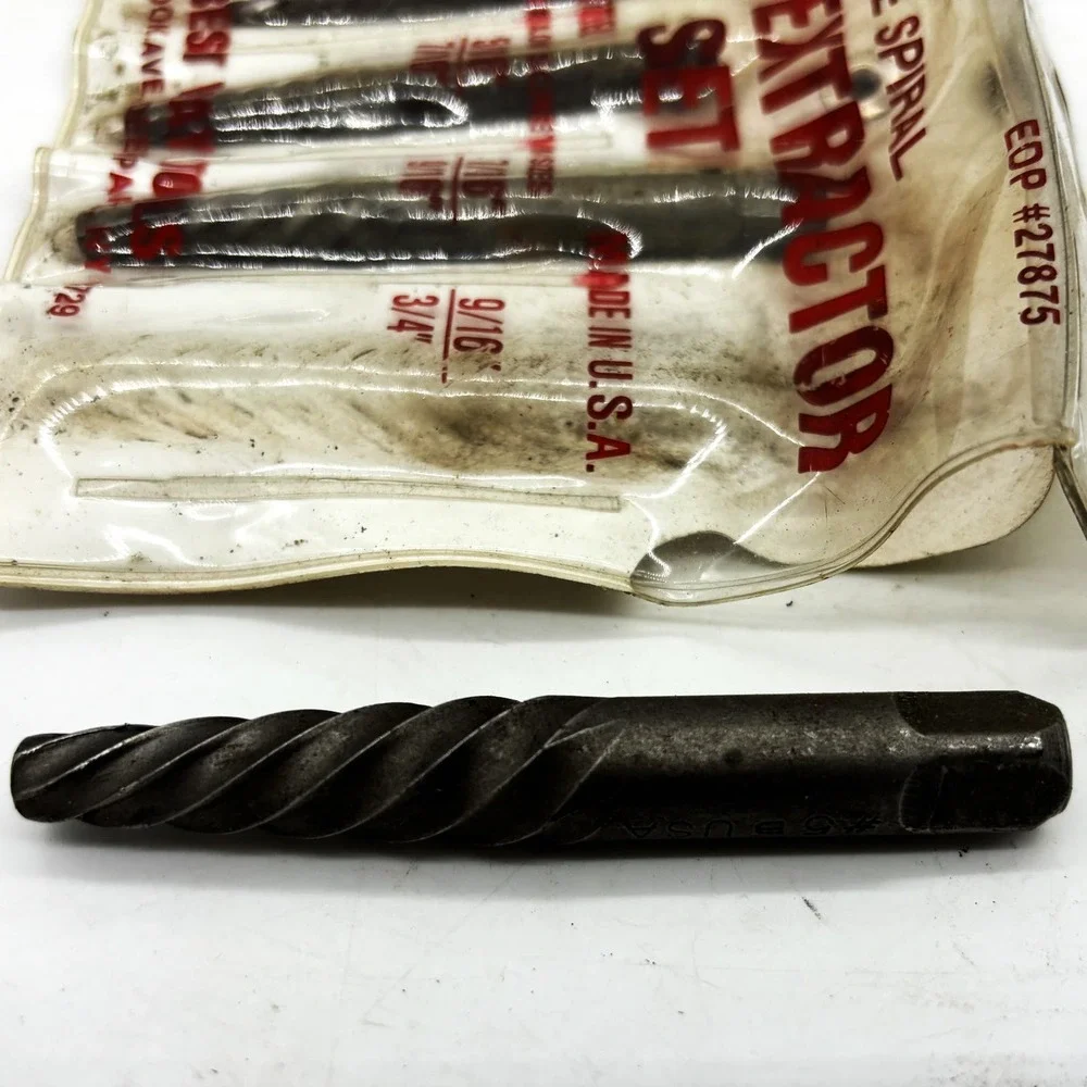 Vtg Best Way Tools 5 Piece Screw Extractor Set Chrome Molly Steel 27875 USA